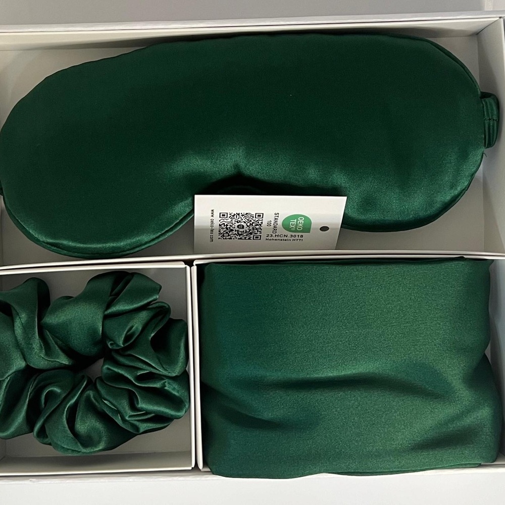 100% Organic Pure Raw Mulberry Silk Pillowcase, Eye Mask & Scrunchie By Fun Silk